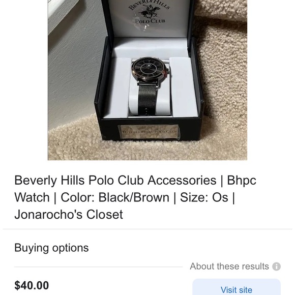 NIB BEVERLY HILLS POLO CLUB MEN’S LARGE FACE WATCH - Picture 8 of 9